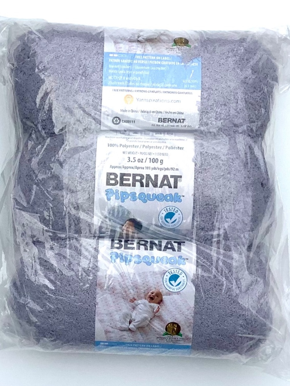 YARN | Bernat Pipsqueak 3 pack | Elephant Gray